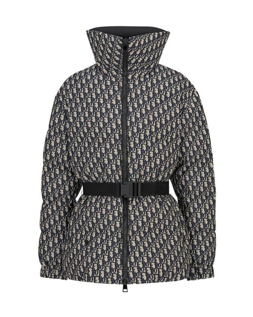 Dior Gray Alps Down Jacket With Belt