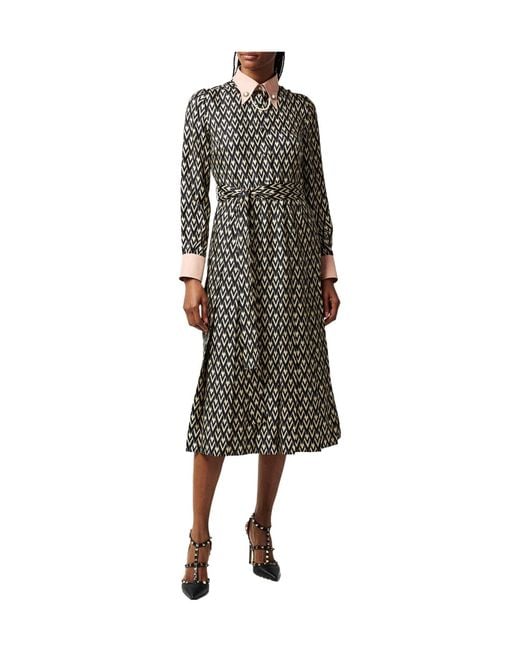 Valentino Black Vlogo Midi Dress