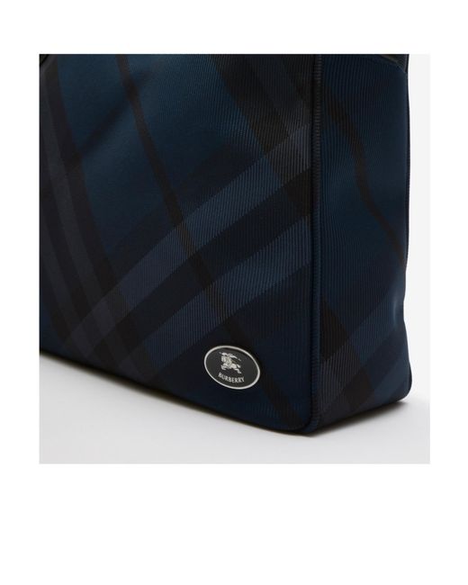 Burberry Blue Grid Briefcase for men