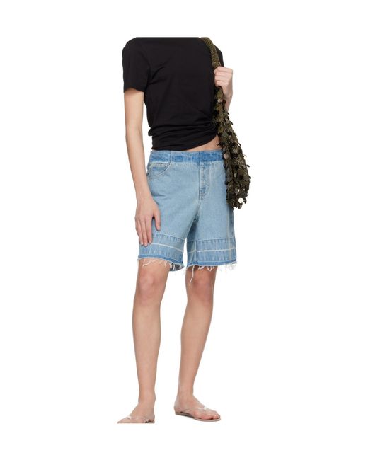 Christopher Esber Blue Deconstruct Denim Shorts