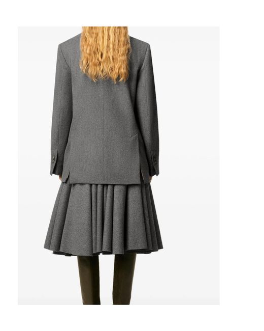 AMI Gray Single Breasted Long Sleeved Jacket