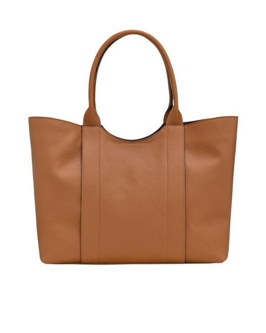 Longchamp Brown Large 3D Leather Tote Bag