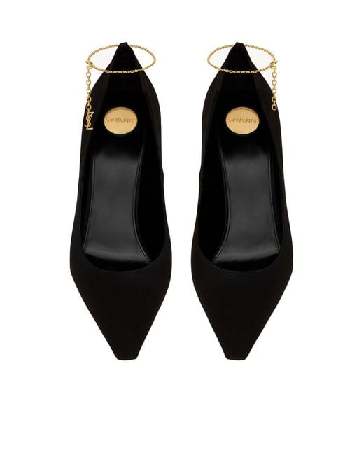 Saint Laurent Black Régine Pointed Toe Pumps