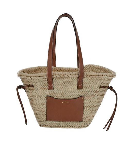 Isabel Marant Multicolor Logo Printed Top Handle Bag