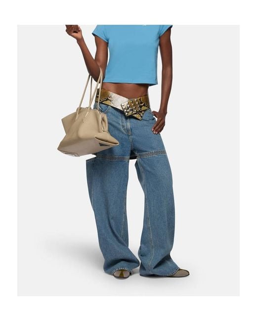 The Attico Blue The Wide-Leg Cut-Out Detail Jeans