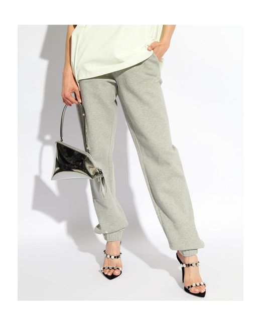 The Attico White The Penny Logo Embroidered Track Trousers