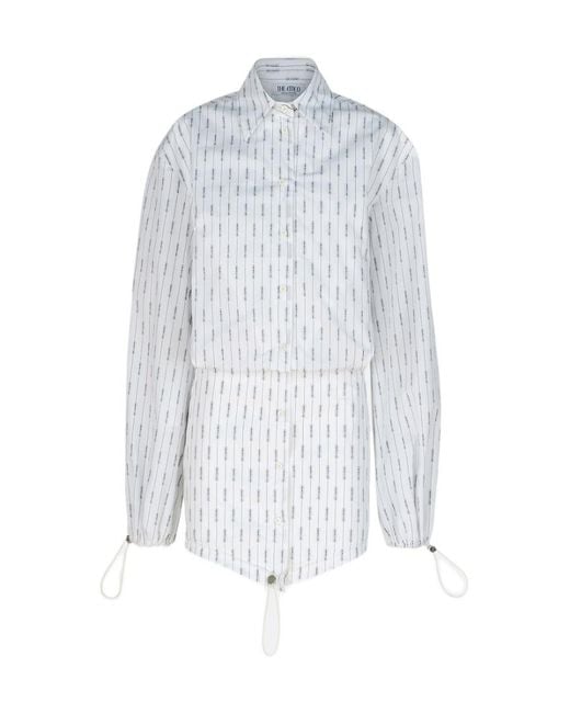 The Attico White The Striped Shirt Dress