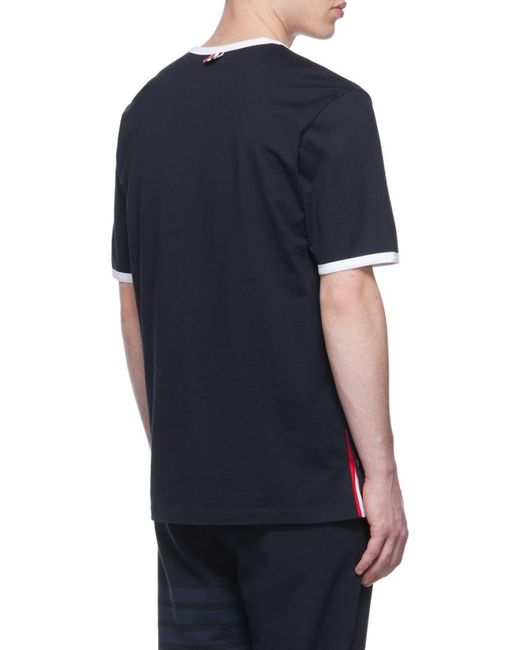 Thom Browne Blue Jersey Ringer T-Shirt for men