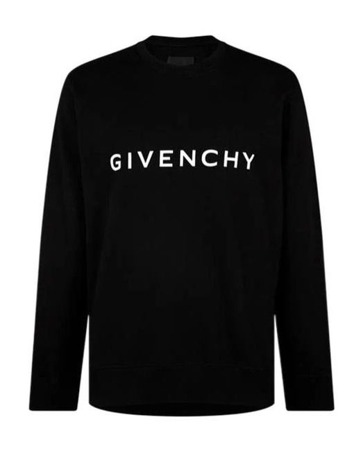 Givenchy Black Logo Crewneck Sweatshirt for men
