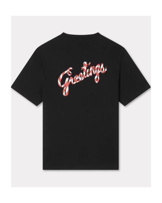 KENZO Black Winter Holidays Oversized T-Shirt for men