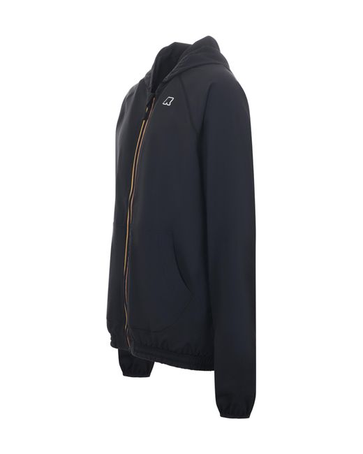K-Way Black Hooded Zip Jacket for men
