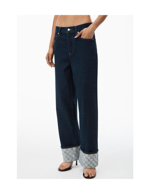Alexander Wang Blue Middle Waist Straight Tube Jeans