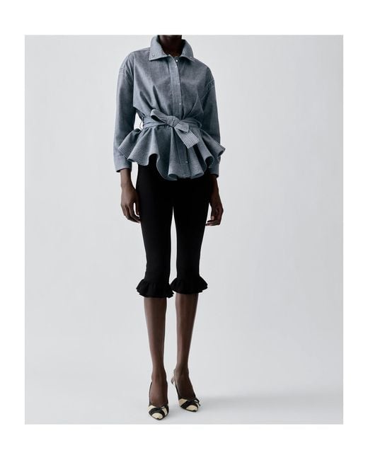Jacquemus Blue Belted Peplum Jacket