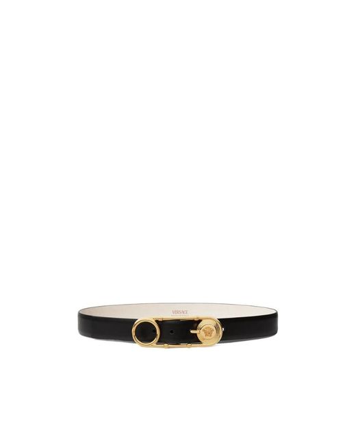 Versace White Medusa Detailed Safety-Pin Belt