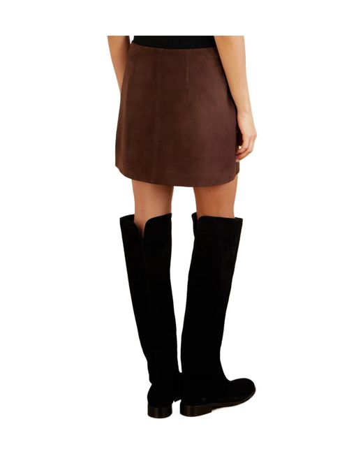 Arma Brown Suede Mini Skirt