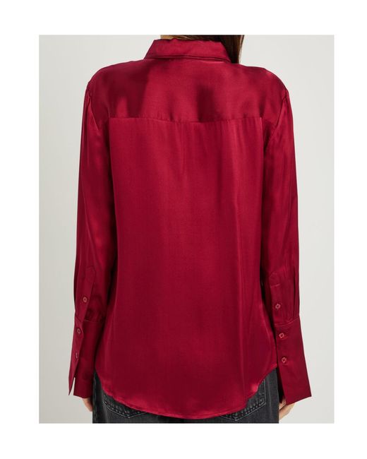 Anine Bing Red Amanda Silk-Blend Shirt