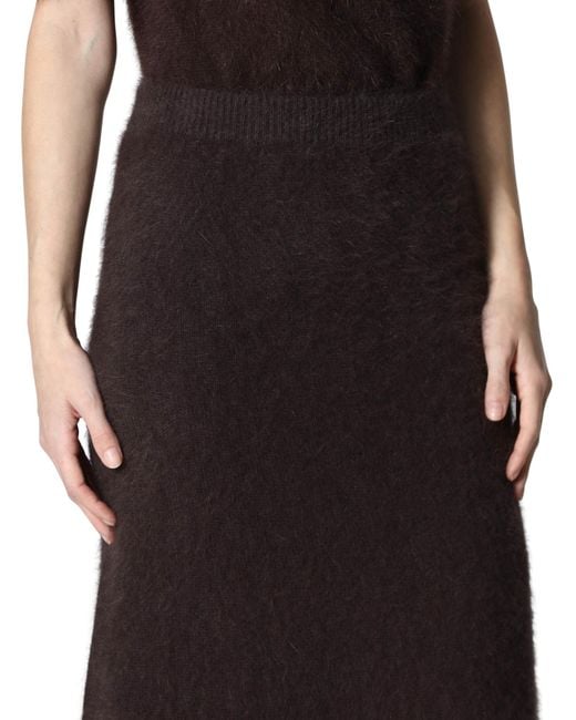 Roberto Collina Brown Knitted Midi Skirt