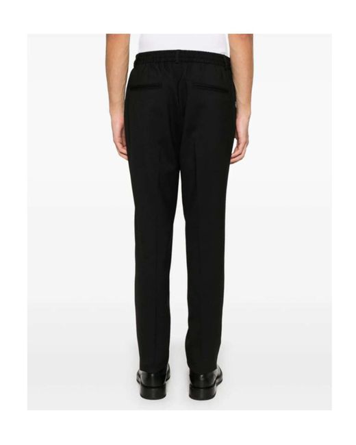 Peserico Black Drawstring-Waist Trousers for men