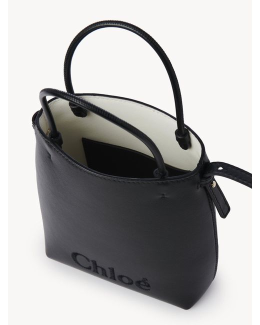 Chloé Black Chloé Sense Micro Tote Bag