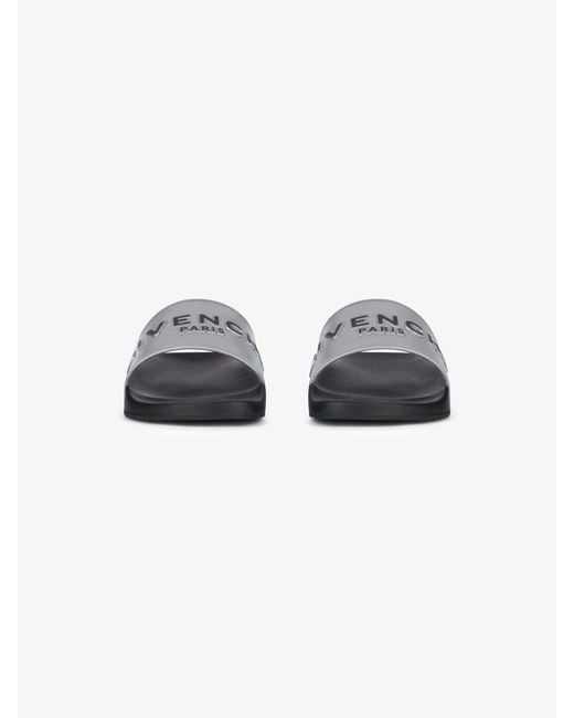 Givenchy Black Metallic-Effect Logo-Detail Slides