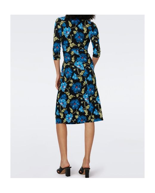 Diane von Furstenberg Blue Borris Midi Dress