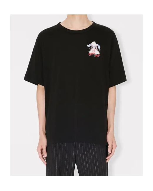 KENZO Black Winter Holidays Oversized T-Shirt for men