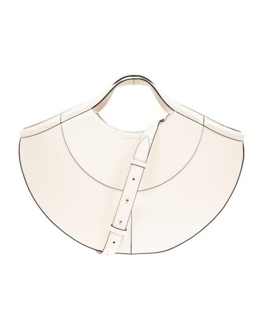 Alexander McQueen White Cove Leather Tote Bag