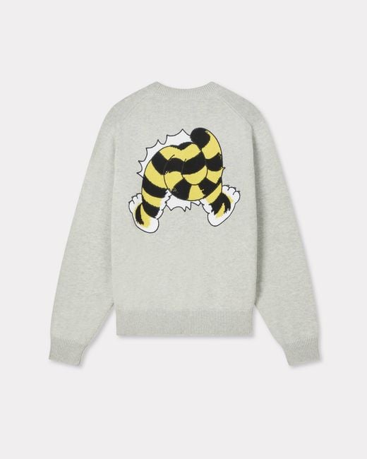 KENZO Gray Wild Tiger Knitted Jumper