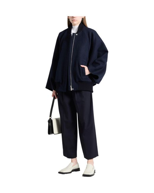 Max Mara Blue Wool Flight Jacket