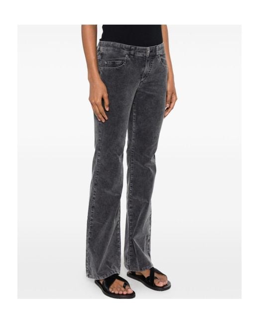 Isabel Marant Gray Kelly Corduroy Flared Trousers