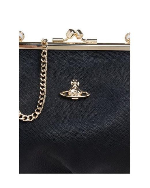 Vivienne Westwood Black Logo Plaque Chained Tote Bag