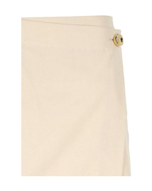 Joseph Natural Button-Detail Wrap Skirt