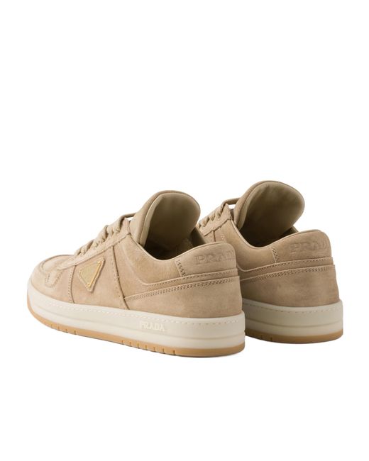 Prada Natural Downtown Lace-Up Sneakers
