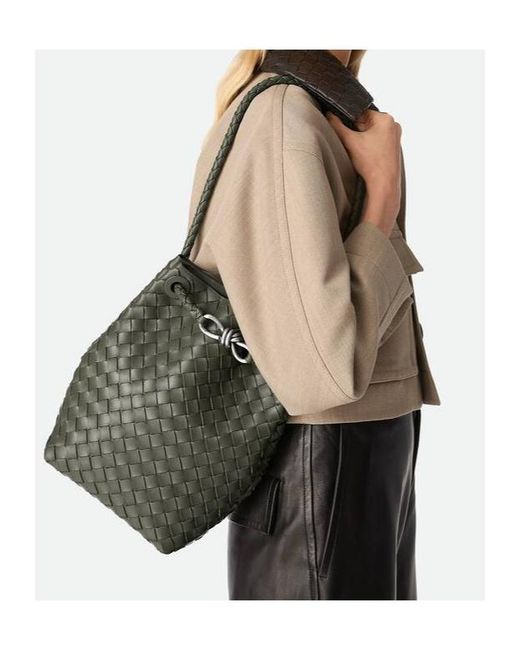 Bottega Veneta Green Small Andiamo Bucket