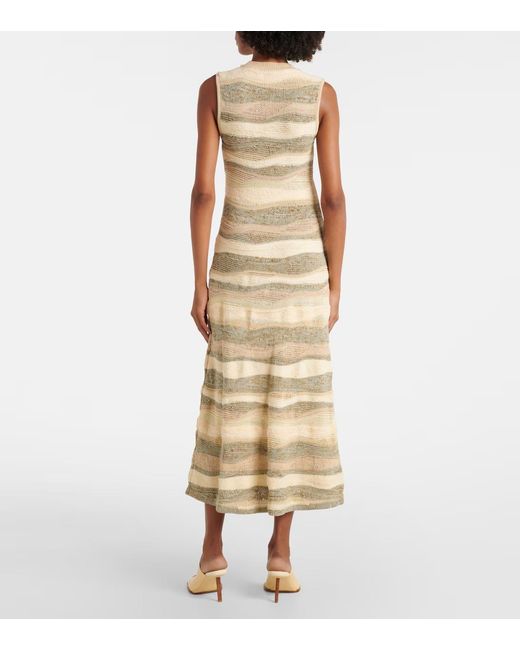 Ulla Johnson Natural Striped Mid-Length Dress