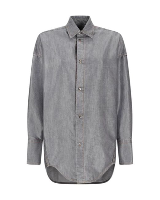 DARKPARK Gray Carla Lurex Denim Oversized Shirt