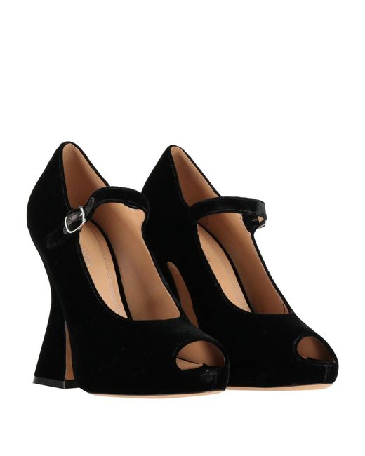 Maison Margiela Black Velvet Mary Jane High Heels