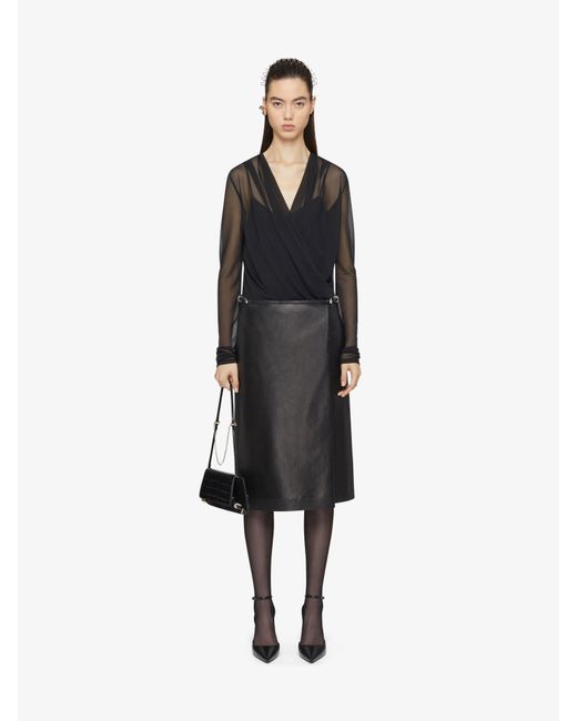 Givenchy Blue Sheer Detailed Draped Top