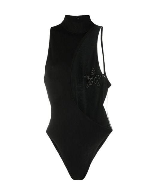 David Koma Black Star Detail Hollowed-Out Jumpsuit