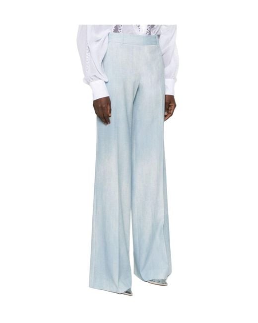 Ermanno Scervino Blue Faded Wide-Leg Trousers