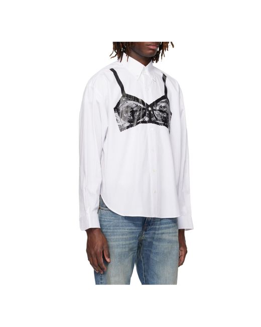 VAQUERA White Bra-Print Button-Down Shirt