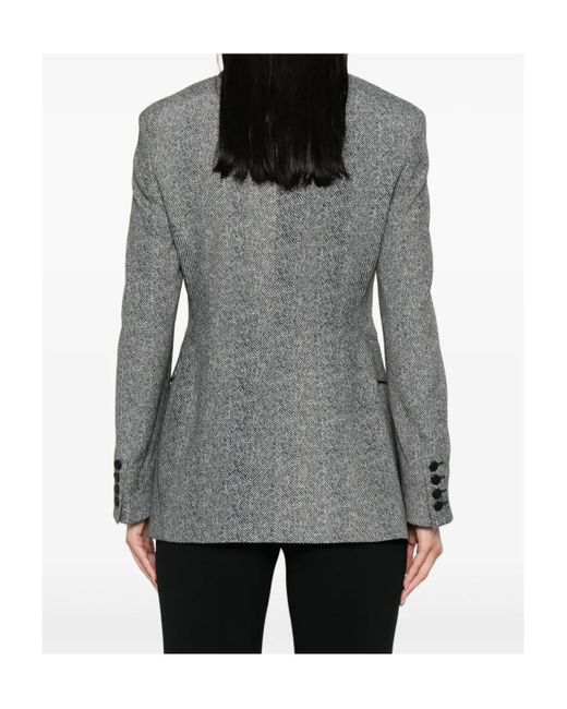 Ermanno Scervino Gray Herringbone Single Breasted Blazer
