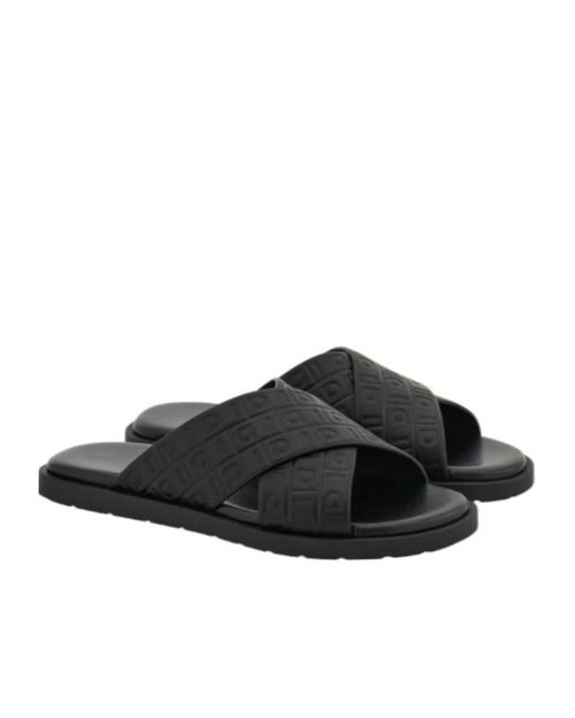 Ferragamo Black Round Head Slippers for men