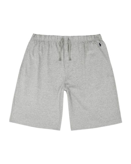 Polo Ralph Lauren Gray Logo-Embroidered Cotton Shorts for men