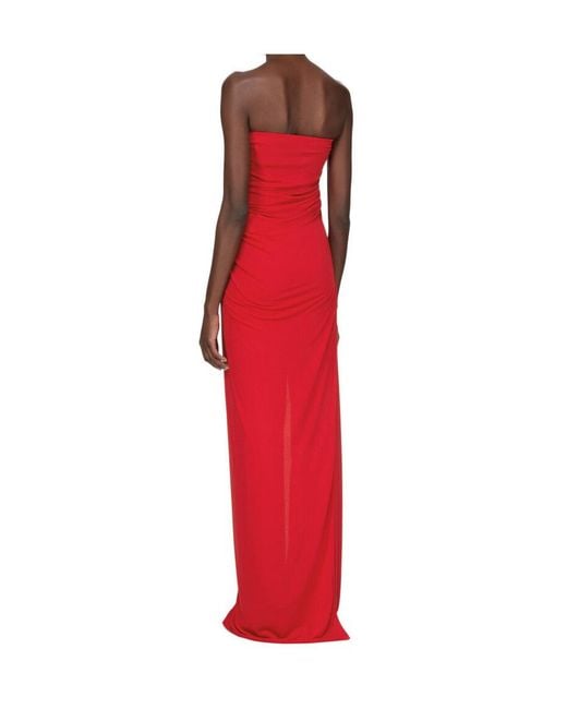 Rick Owens Red Draped Slit Top