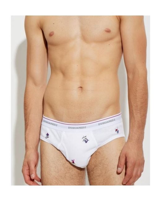 DSquared² White Elastic-Waist Underwear for men