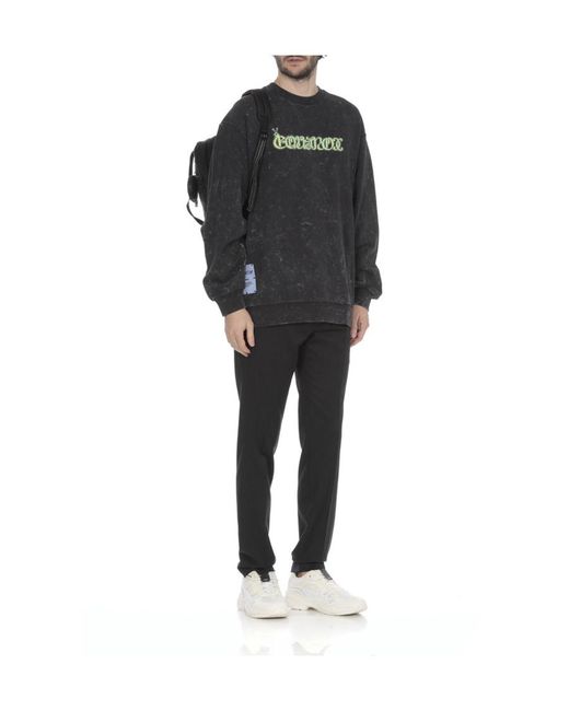 McQ Alexander McQueen Black Tie-Dyed Sweater With Round Neck for men