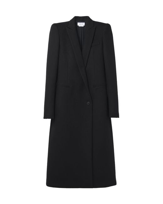 McQueen Black Stacked Shoulder Tailored Coat