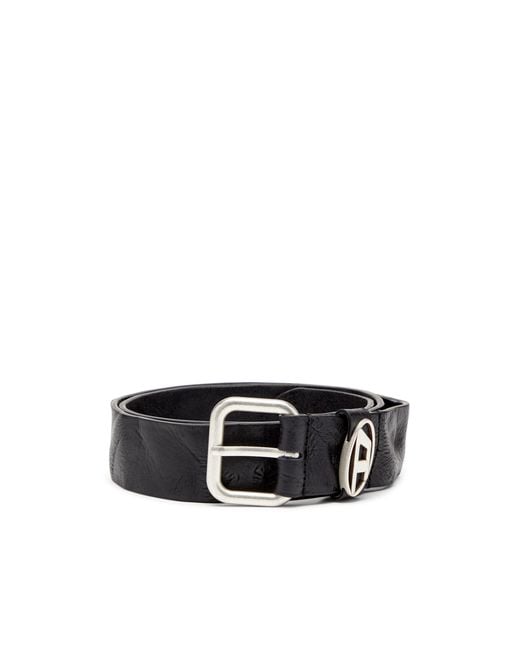 DIESEL White B-1Dr Oval D Loop Belt for men