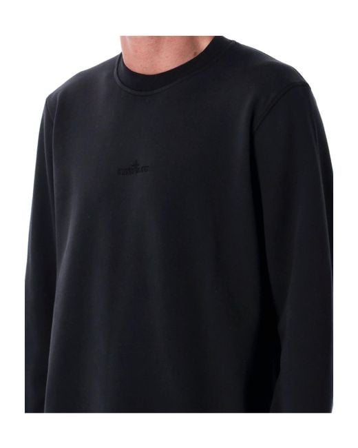 Stone Island Blue Logo Patch Crewneck Sweatshirt for men
